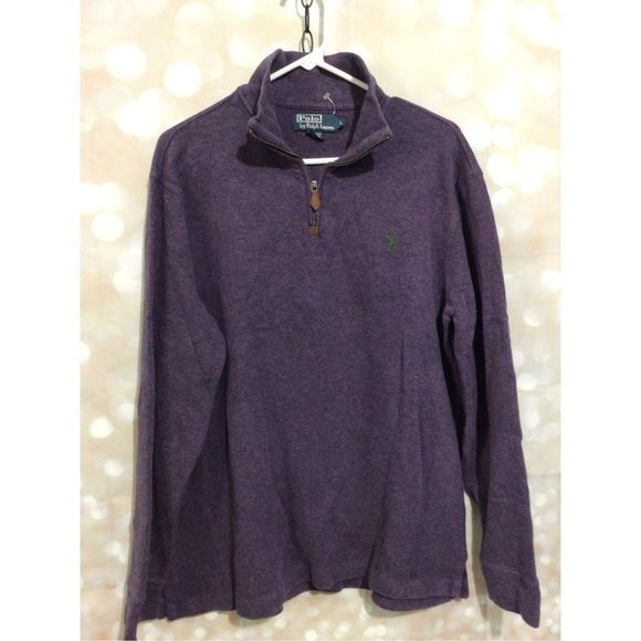 Polo Ralph Lauren 1/4 Zip Purple Shirt Men’s Size Large - Picture 11 of 12